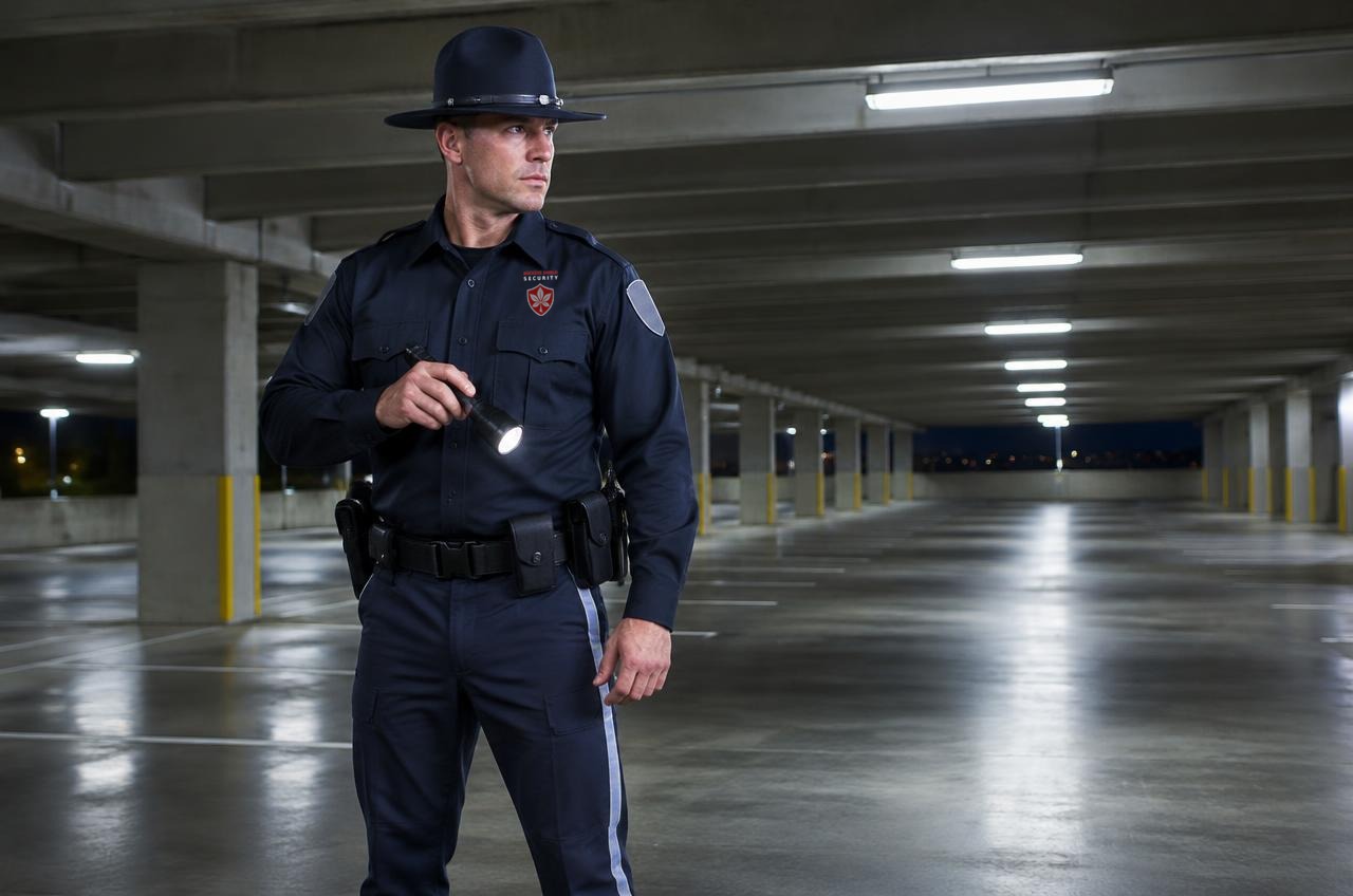 Buckeye Shield Security officer patrolling a parking area